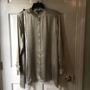 New Eileen Fisher Champagne Hammered Silk Blouse size medium